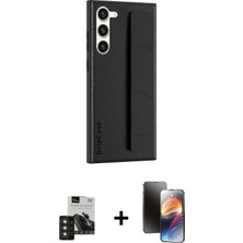 BUTİMAR'S Galaxy S24 Vadi Asil Serisi - Siyah 3D Antistatik Mat Seramik Nano Ekran Koruyucu + Titan Gri Pvd Metal Kamera Lens