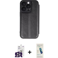 BUTİMAR'S iPhone 16 Pro Max Zirve Yansıma Serisi - Şeffaf Pasifik Cam Ekran Koruyucu + Gümüş Bilvis Titan Kamera Lens