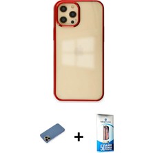 BUTİMAR'S iPhone 12 Pro Max Doruk Doku Prime - Siyah 5d Eko Cam Ekran Koruyucu + Gold Shine Kamera Lens Koruma Cam