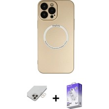 BUTİMAR'S iPhone 14 Pro Max Zirve Klasik Prime - Siyah Bilvis 5in1 3D Magic Cam Ekran Koruyucu + Gold Band Metal Kamera Lens