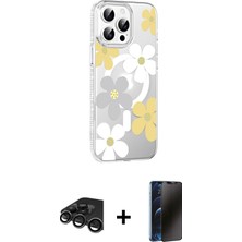 BUTİMAR'S iPhone 15 Pro Max Yörünge Işık Prime - Siyah 3D Antistatik Hayalet Cam Ekran Koruyucu + Titanyum Gri Raze Metal Kamera Lens