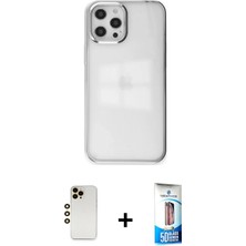 BUTİMAR'S iPhone 12 Pro Max Doruk Doku Prime - Siyah 5d Eko Cam Ekran Koruyucu + Gold Shine Kamera Lens