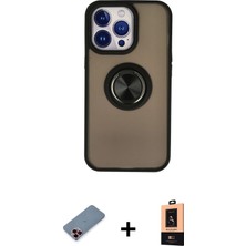 BUTİMAR'S iPhone 13 Pro Max Yörünge Çizgi - Şeffaf Maxco Cam Ekran Koruyucu + Kırmızı Metal Kamera Lens Koruma Cam