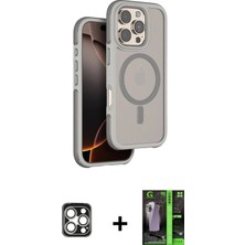 BUTİMAR'S iPhone 16 Pro Max Çekirdek Minimal Prime - Şeffaf 360 Full Body Arka Koruyucu + Gümüş Pvd Metal Kamera Lens