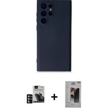 BUTİMAR'S Galaxy S24 Ultra Ahenk Serisi - Siyah Bilvis Hayalet Cam Ekran Koruyucu + Gold Pvd Metal Kamera Lens