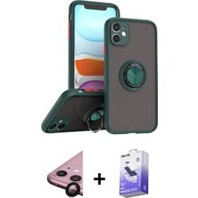 BUTİMAR'S iPhone 11 Yörünge Çizgi - Siyah Bilvis 5in1 5d Magic Hayalet Cam Ekran Koruyucu + Siyah Raze Metal Kamera Lens