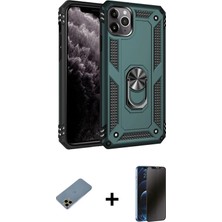 BUTİMAR'S iPhone 11 Pro Ahenk Klasik Koleksiyonu - Siyah 3D Antistatik Hayalet Cam Ekran Koruyucu + Gold Shine Kamera Lens Koruma Cam
