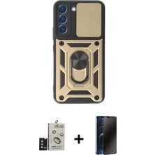 BUTİMAR'S Galaxy S24 Ahenk Klasik - Siyah 3D Antistatik Hayalet Cam Ekran Koruyucu + Derin Mor Bilvis Titan Kamera Lens