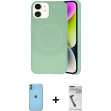 BUTİMAR'S iPhone 11 Ufuk Serisi - Şeffaf Uv Polymer Nano Ekran Koruyucu + Yeşil Neon Fosforlu Kamera Lens
