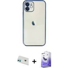 BUTİMAR'S iPhone 12 Vadi Minimal - Siyah Bilvis 5in1 5d Magic Hayalet Cam Ekran Koruyucu + Yeşil Rainbow Kamera Lens Koruma Cam