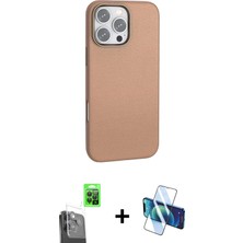 BUTİMAR'S iPhone 16 Pro Max Zirve Modern Prime - Siyah 3D Antistatik Seramik Nano Ekran Koruyucu + Siyah Raze Metal Kamera Lens