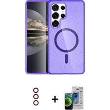 BUTİMAR'S Galaxy S23 Ultra Nova Asil Prime - Siyah Durable Full Glue Curved Cam + Kırmızı Metal Kamera Lens