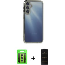 BUTİMAR'S Galaxy A15 4g Vadi Minimal - Siyah 6d Antistatik Mat Seramik Hayalet Nano Ekran Koruyucu + Gümüş Raze Metal Kamera Lens