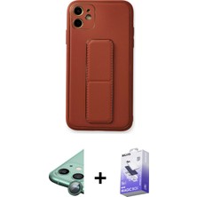 BUTİMAR'S iPhone 12 Akış Doku - Siyah Bilvis 5in1 5d Magic Hayalet Cam Ekran Koruyucu + Yeşil Raze Metal Kamera Lens