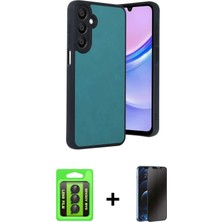 BUTİMAR'S Galaxy A35 5g Kıvılcım Işık Serisi - Siyah 3D Antistatik Hayalet Cam Ekran Koruyucu + Siyah Raze Metal Kamera Lens