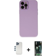 BUTİMAR'S iPhone 12 Pro Çekirdek Modern Serisi - Siyah 360 Mat Full Body Arka Koruyucu + Mavi Shine Kamera Lens