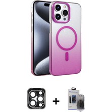 BUTİMAR'S iPhone 15 Pro Max Ahenk Doku Özel Seri - Siyah Vanessa Magic Hayalet Cam + Lacivert Pvd Metal Kamera Lens