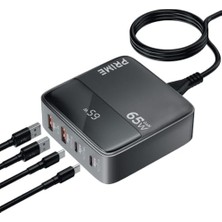 65W Gan 4in1 Masaüstü Şarj Hub 17 Pro Max, 16, 15, 14 iPad Pro, Galaxy S23 Ultra, S23+ Uyumlu