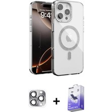 BUTİMAR'S iPhone 16 Pro Max Atlas Doku Özel Seri - Siyah Bilvis 5in1 5d Magic Hayalet Cam Ekran Koruyucu + Gri Pers Alüminyum Kamera Lens