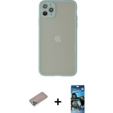 BUTİMAR'S iPhone 12 Pro Max Ahenk Çizgi Serisi - Siyah 34D Izgaralı Cam + Sierra Blue Shine Kamera Lens Koruma Cam