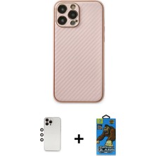 BUTİMAR'S iPhone 13 Pro Max Ahenk Işık - Siyah 18D Cam Ekran Koruyucu + Gökkuşağı Shine Kamera Lens