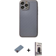 BUTİMAR'S iPhone 13 Pro Max Ahenk Işık - Siyah Bilvis Hayalet Cam Ekran Koruyucu + Kırmızı Metal Kamera Lens Koruma Cam