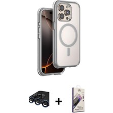 BUTİMAR'S iPhone 15 Pro Max Zirve Klasik Prime - Siyah Bilvis 3D Mat Cam Ekran Koruyucu + Lacivert Raze Metal Kamera Lens