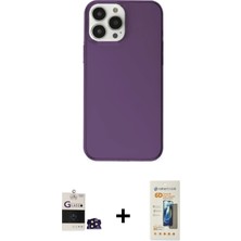 BUTİMAR'S iPhone 14 Pro Max Kutup Doku Koleksiyonu - Siyah 6d Mat Seramik Hayalet Nano Ekran Koruyucu + Derin Mor Bilvis Titan Kamera Lens