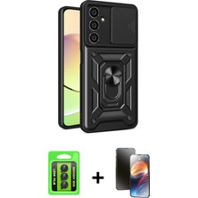BUTİMAR'S Galaxy A25 5g Ahenk Klasik - Siyah 3D Antistatik Mat Seramik Nano Ekran Koruyucu + Siyah Raze Metal Kamera Lens