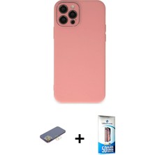 BUTİMAR'S iPhone 12 Pro Max Çekirdek Modern Serisi - Siyah 5d Eko Cam Ekran Koruyucu + Sarı Renkli Kamera Lens Koruma Cam