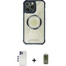 BUTİMAR'S iPhone 12 Pro Max Kutup Modern - Siyah Joko Magic 5d Hayalet Cam + Lacivert Shine Kamera Lens