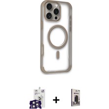 BUTİMAR'S iPhone 16 Pro Max Eksen Klasik Koleksiyonu - Siyah Bilvis Hayalet Cam Ekran Koruyucu + Titanyum Gri Bilvis Titan Kamera Lens
