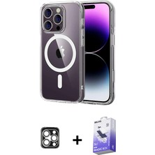 BUTİMAR'S iPhone 16 Pro Max Ahenk Minimal Serisi - Siyah Bilvis 5in1 5d Magic Hayalet Cam Ekran Koruyucu + Gümüş Pvd Metal Kamera Lens
