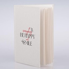 Happy And Smile Tasarımlı Kanvas Defter