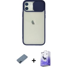 BUTİMAR'S iPhone 12 Vadi Çizgi - Siyah Bilvis 5in1 5d Magic Hayalet Cam Ekran Koruyucu + Mavi Metal Kamera Lens Koruma Cam