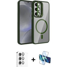 BUTİMAR'S Galaxy S24 Fe Yadigar Asil Koleksiyonu - Siyah 3D Antistatik Seramik Nano Ekran Koruyucu + Gri Raze Metal Kamera Lens