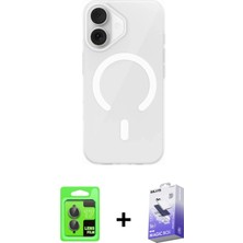 BUTİMAR'S iPhone 17 Pusula Form Özel Seri - Siyah Bilvis 5in1 5d Magic Hayalet Cam Ekran Koruyucu + Gri Raze Metal Kamera Lens