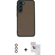 BUTİMAR'S Galaxy S23 Plus Ahenk Çizgi Serisi - Siyah Seramik Nano Ekran Koruyucu + Kırmızı Metal Kamera Lens