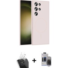 BUTİMAR'S Galaxy S24 Ultra Yankı Form Serisi - Siyah Vanessa Magic Hayalet Cam + Şeffaf Kamera Lens Koruma Cam