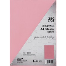 Umur Renkli Fotokopi Kağıdı Pembe Renk A4 250'li