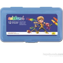 Adeland Mavi Renkli 12 Parça Pastel Boya PP Kutu Çocuklar İçin Eğlenceli Sanat Malzemesi