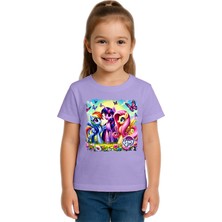 Sedirli Unisex My Little Pony Baskılı Çocuk Tişört Pamuklu Penye Kumaş