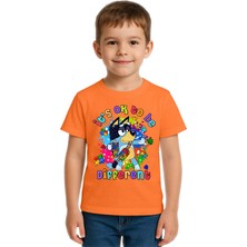 Sedirli Unisex Bluey Baskılı Çocuk Tişört Pamuklu Penye Kumaş