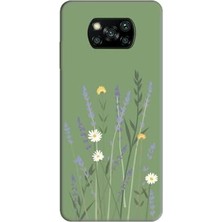 X3 Pro Uyumlu Lavanta Desenli Telefon Kılıfı – Yumuşak Silikon Malzeme, Çizilmeye Dayanıklı, Şık ve Doğal Görünüm - Yeşil