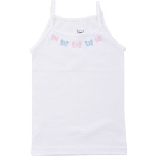 Tutku Kız Çocuk İp Askılı Atlet %100 Pamuk 6' Lı Beyaz Renk Yumuşak Dokulu Konforlu Tasarım