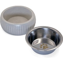 Urfakent Mikopet Organik Seramik Mama Kabı Gri