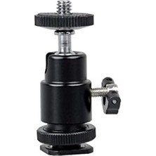 , Monopod ve Hot Shoe Için Mini Kafa