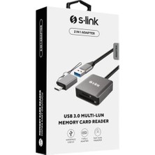 SL-CR21 Type C ve Usb3.0 Sd/micro Sd 110M/S Hızlı 2 In 1 Metal Kart Okuyucu
