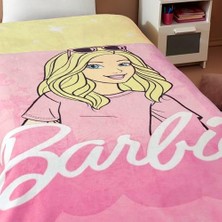 Malibu Çizgi Film Karakteri Pamuk-Polyester Karışım Battaniye, Sarı, Pembe, Tek Kişilik