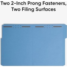 Bağlayıcı Dosya Klasörü, 2 Bağlantı Elemanı, Güçlendirilmiş 1/3 Kesimli Tab, Mektup Boyutu, Mavi, Kutu Başına 50 (12040)